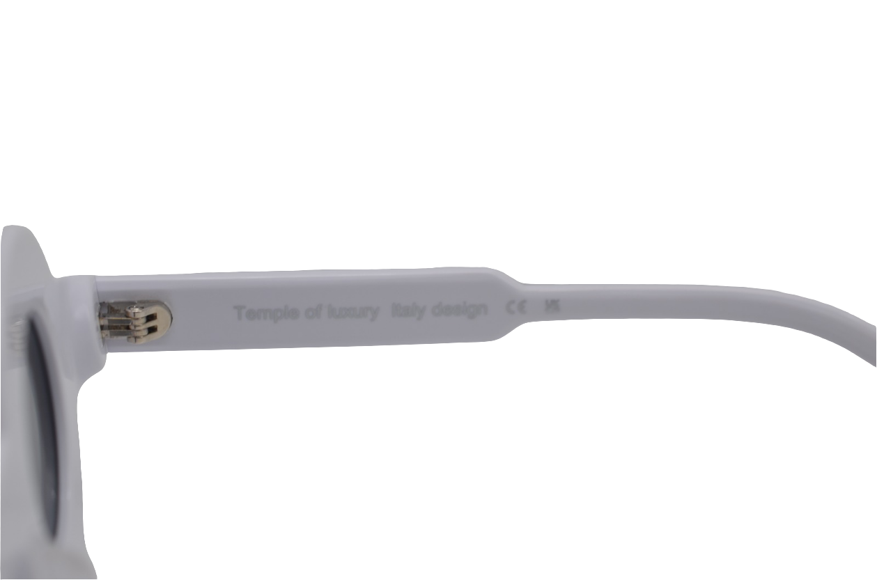 Close-up of FOM Optical sunglasses temple showcasing luxury Italian design and quality craftsmanship.